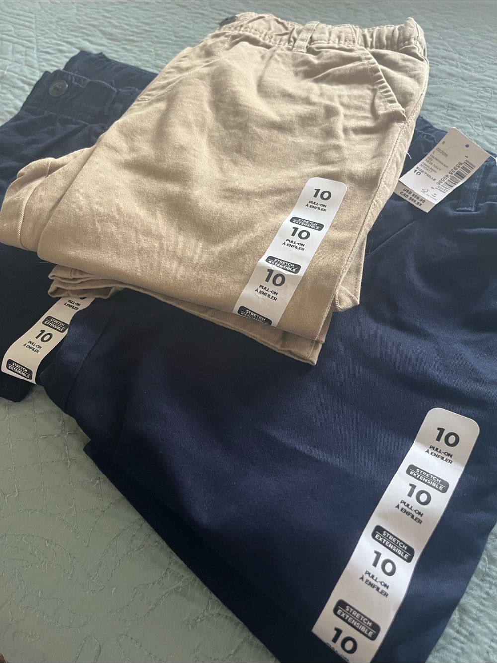 Set of 3 The Children’s Place Boys Stretch Uniform Pants Size 10